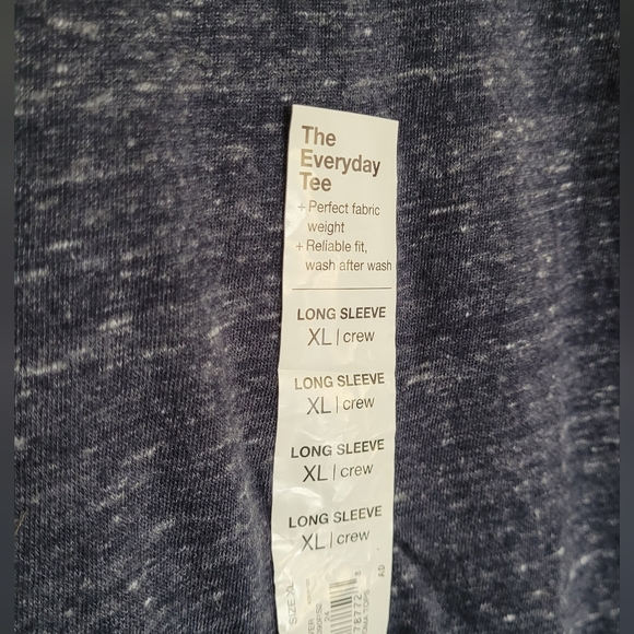 Sonoma Everyday Tee Long Sleeve Crew, Women's XL, Blue & White Marled - Picture 2 of 5